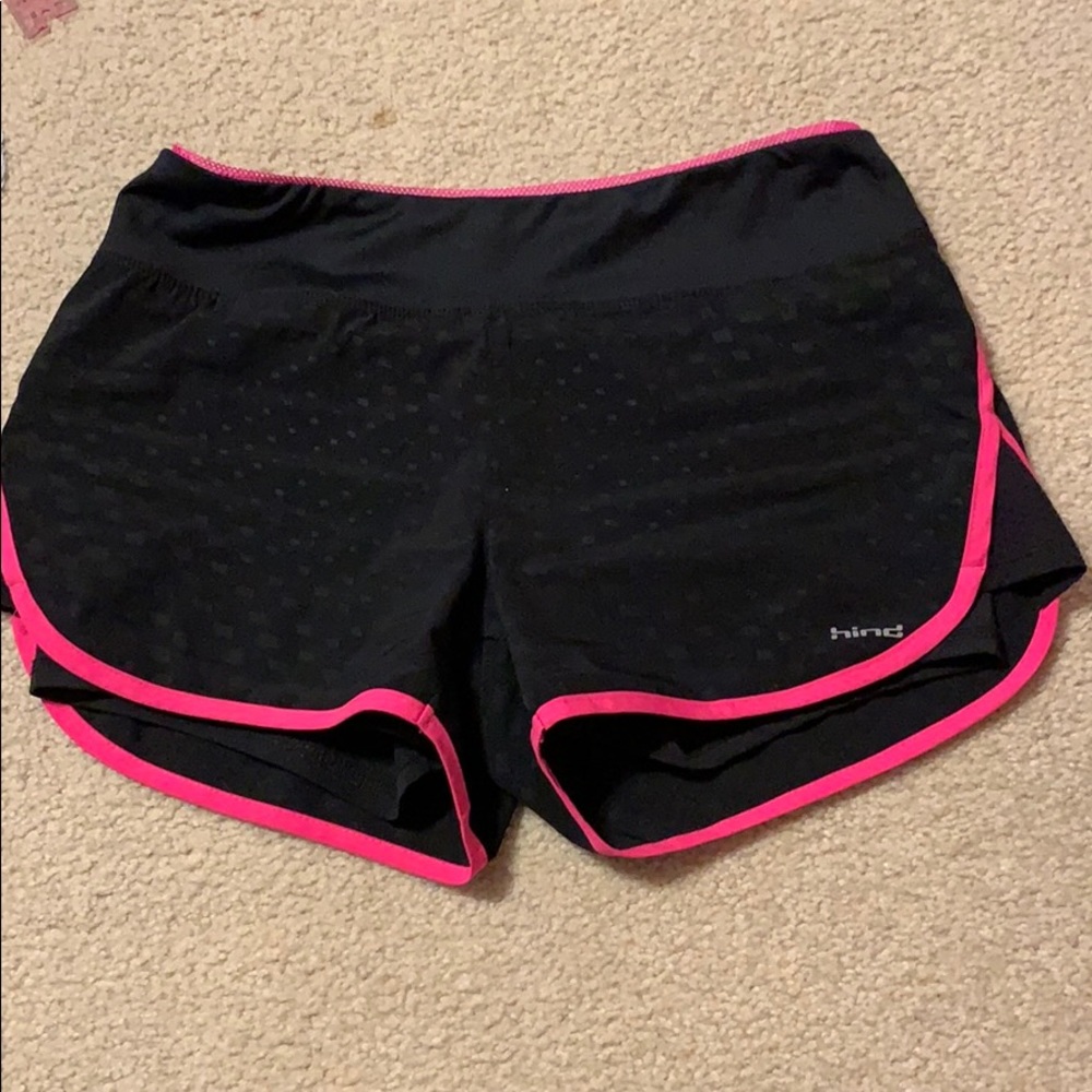 Athletic shorts black with pink trim